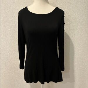 Cable & Gauge | Black Long Sleeve Top and Shoulder Jewels